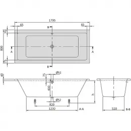 Ванна акриловая Villeroy&Boch Targa Plus 180x80 UBA180NES2V01+U99740000 без гидромассажа