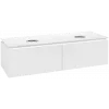 Villeroy & Boch Legato Тумба под раковину, 2 выдвижных ящика, 1400 x 380 x 500 mm, Glossy White / Glossy White B59100DH