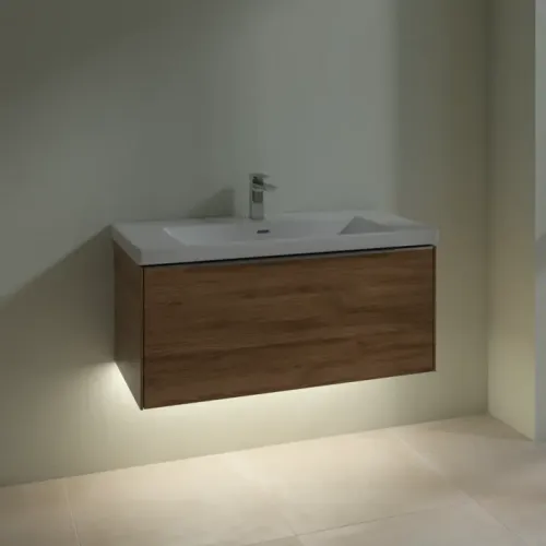Villeroy & Boch Subway 3.0 Тумба под раковину, с подсветкой, 1 выдвижной ящик, 973 x 429 x 478 mm, Oak Kansas C569L0RH