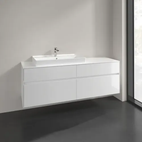 Villeroy & Boch Collaro Тумба под раковину, 4 выдвижных ящика, 1600 x 548 x 500 mm, Glossy White / Glossy White C02600DH