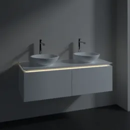 Villeroy & Boch Legato Тумба под раковину, с подсветкой, 2 выдвижных ящика, 1200 x 380 x 500 mm, Glossy White / Glossy White B583L0DH