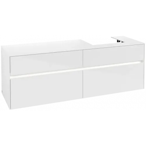 Villeroy & Boch Collaro Тумба под раковину, с подсветкой, 4 выдвижных ящика, 1600 x 548 x 500 mm, Glossy White / Glossy White C079B0DH