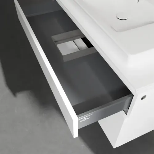 Villeroy & Boch Legato Тумба под раковину, 2 выдвижных ящика, 1000 x 550 x 500 mm, Glossy White / Glossy White B69500DH