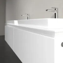 Villeroy & Boch Legato Тумба под раковину, с подсветкой, 2 выдвижных ящика, 1600 x 380 x 500 mm, Glossy White / Glossy White B692L0DH