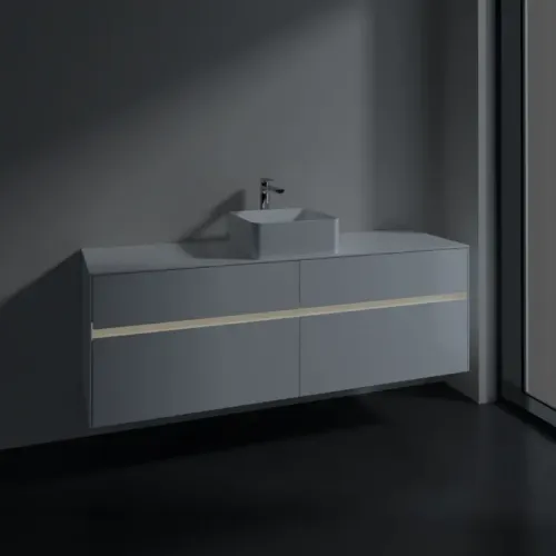 Villeroy & Boch Collaro Тумба под раковину, с подсветкой, 4 выдвижных ящика, 1600 x 548 x 500 mm, Glossy White / Glossy White C049B0DH