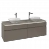 Villeroy & Boch Legato Тумба под раковину, с подсветкой, 4 выдвижных ящика, 1600 x 550 x 500 mm, Truffle Grey / Truffle Grey B600L0VG