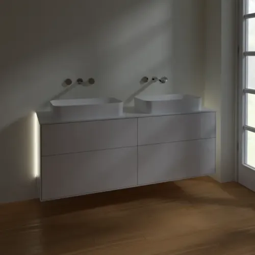 Villeroy & Boch Finion Тумба под раковину, с подсветкой, 4 выдвижных ящика, 1600 x 603 x 501 mm, Glossy White Lacquer G72100GF