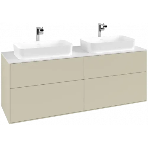 Villeroy & Boch Finion Тумба под раковину, с подсветкой, 4 выдвижных ящика, 1600 x 603 x 501 mm, Silk Grey Matt Lacquer G31100HJ