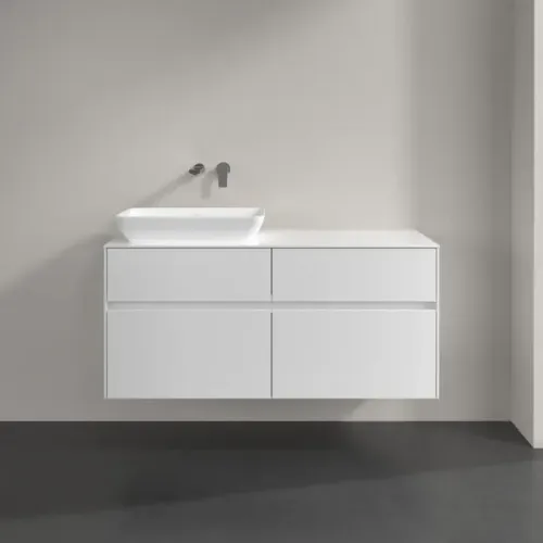 Villeroy & Boch Collaro Тумба под раковину, с подсветкой, 4 выдвижных ящика, 1200 x 548 x 500 mm, Glossy White / Glossy White C113B0DH