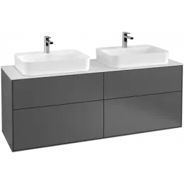 Villeroy & Boch Finion Тумба под раковину, с подсветкой, 4 выдвижных ящика, 1600 x 603 x 501 mm, Silk Grey Matt Lacquer G43100HJ