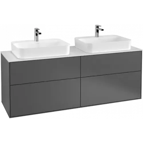 Villeroy & Boch Finion Тумба под раковину, с подсветкой, 4 выдвижных ящика, 1600 x 603 x 501 mm, Silk Grey Matt Lacquer G43100HJ