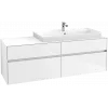 Villeroy & Boch Collaro Тумба под раковину, с подсветкой, 4 выдвижных ящика, 1600 x 548 x 500 mm, Glossy White / Glossy White C030B0DH