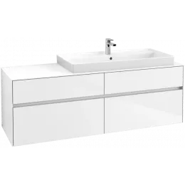 Villeroy & Boch Collaro Тумба под раковину, с подсветкой, 4 выдвижных ящика, 1600 x 548 x 500 mm, Glossy White / Glossy White C030B0DH