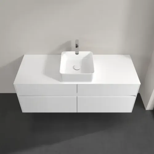 Villeroy & Boch Collaro Тумба под раковину, с подсветкой, 4 выдвижных ящика, 1400 x 548 x 500 mm, Glossy White / Glossy White C045B0DH
