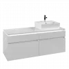 Villeroy & Boch Legato Тумба под раковину, с подсветкой, 4 выдвижных ящика, 1400 x 550 x 500 mm, Glossy White / Glossy White B616L0DH