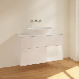 Villeroy & Boch Finion Тумба под раковину, с подсветкой, 2 выдвижных ящика, 1000 x 603 x 501 mm, Glossy White Lacquer / Glossy White Lacquer FA21GFGF