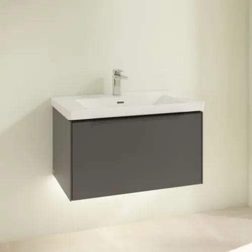 Villeroy & Boch Subway 3.0 Тумба под раковину, с подсветкой, 1 выдвижной ящик, 772 x 429 x 478 mm, Graphite C573L1VR