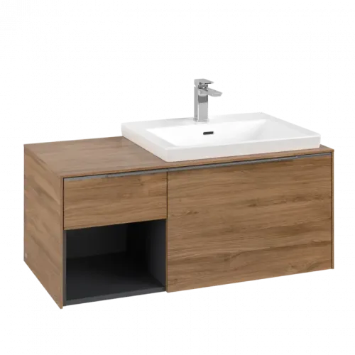 Villeroy & Boch Subway 3.0 Тумба под раковину, 2 выдвижных ящика, 1001 x 423 x 516 mm, Oak Kansas / Oak Kansas C57100RH