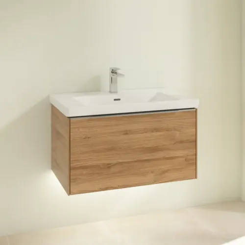 Villeroy & Boch Subway 3.0 Тумба под раковину, с подсветкой, 1 выдвижной ящик, 772 x 429 x 478 mm, Oak Kansas C573L0RH