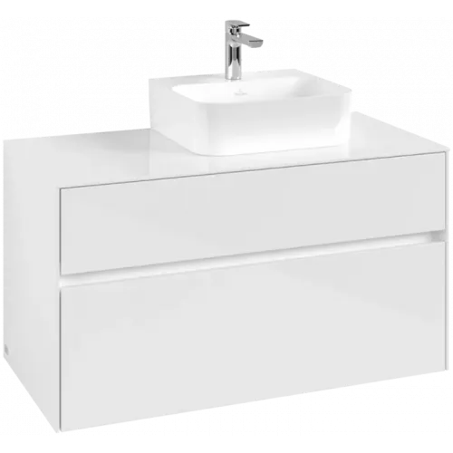 Villeroy & Boch Collaro Тумба под раковину, 2 выдвижных ящика, 1000 x 548 x 500 mm, Glossy White / Glossy White C09600DH