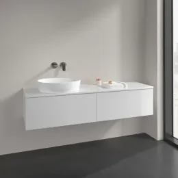 Villeroy & Boch Antao Тумба под раковину, 2 выдвижных ящика, 1600 x 360 x 500 mm, лицевая поверхность без текстурированной отделки, Glossy White Lacquer / Glossy White Lacquer K37010GF