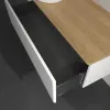 Villeroy & Boch Antao Тумба под раковину, с подсветкой, 1 выдвижной ящик, 1200 x 360 x 500 mm, лицевая поверхность без текстурированной отделки, Glossy White Lacquer / Honey Oak L33051GF
