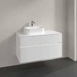 Villeroy & Boch Collaro Тумба под раковину, с подсветкой, 2 выдвижных ящика, 1000 x 548 x 500 mm, Glossy White / Glossy White C095B0DH