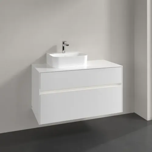Villeroy & Boch Collaro Тумба под раковину, с подсветкой, 2 выдвижных ящика, 1000 x 548 x 500 mm, Glossy White / Glossy White C095B0DH