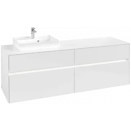 Villeroy & Boch Collaro Тумба под раковину, с подсветкой, 4 выдвижных ящика, 1600 x 548 x 500 mm, Glossy White / Glossy White C078B0DH