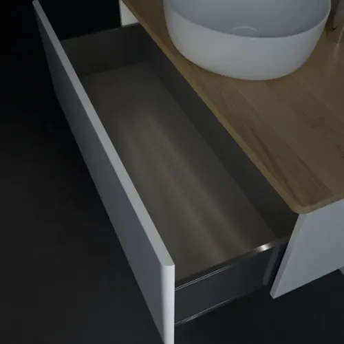 Villeroy & Boch Antao Тумба под раковину, с подсветкой, 1 выдвижной ящик, 1000 x 360 x 500 mm, лицевая поверхность без текстурированной отделки, Glossy White Lacquer / Honey Oak L31051GF
