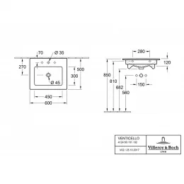 Раковина Villeroy & Boch Venticello 50.5 x 60 см 41246001