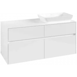 Villeroy & Boch Collaro Тумба под раковину, 4 выдвижных ящика, 1200 x 548 x 500 mm, Glossy White / Glossy White C11400DH