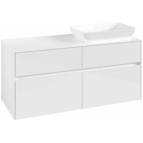 Villeroy & Boch Collaro Тумба под раковину, 4 выдвижных ящика, 1200 x 548 x 500 mm, Glossy White / Glossy White C11400DH