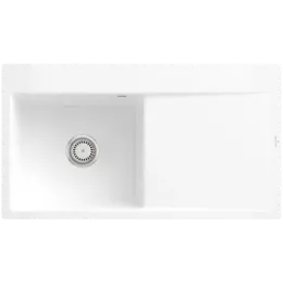 Villeroy & Boch Subway Style 50 Flat Мойка, включая Комплект слива с ручным управлением, выкл Керамика, 880 x 490 mm, Альпийский белый CeramicPlus 33521FR1