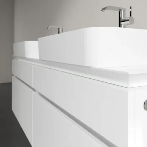 Villeroy & Boch Legato Тумба под раковину, 4 выдвижных ящика, 1600 x 550 x 500 mm, Glossy White / Glossy White B76800DH