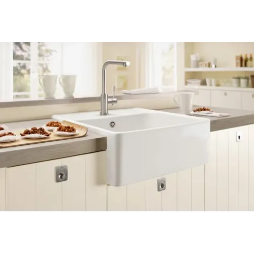 Villeroy & Boch Modern Steel Low pressure Однорычажный смеситель для мойки Однорычажный смеситель для мойки, выкл Нержавеющая сталь, Сплошная нержавеющая сталь 966811LC