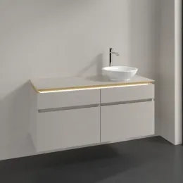 Villeroy & Boch Legato Тумба под раковину, с подсветкой, 4 выдвижных ящика, 1200 x 550 x 500 mm, Soft Grey / Soft Grey B582L0VK