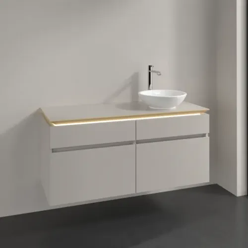 Villeroy & Boch Legato Тумба под раковину, с подсветкой, 4 выдвижных ящика, 1200 x 550 x 500 mm, Soft Grey / Soft Grey B582L0VK