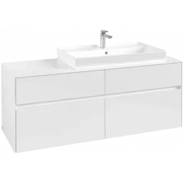 Villeroy & Boch Collaro Тумба под раковину, 4 выдвижных ящика, 1400 x 548 x 500 mm, Glossy White / Glossy White C09000DH