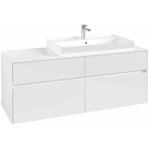 Villeroy & Boch Collaro Тумба под раковину, 4 выдвижных ящика, 1400 x 548 x 500 mm, Glossy White / Glossy White C09000DH
