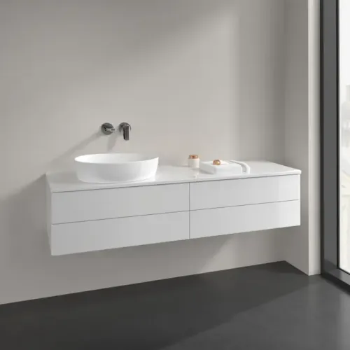 Villeroy & Boch Antao Тумба под раковину, 4 выдвижных ящика, 1600 x 360 x 500 mm, лицевая поверхность без текстурированной отделки, Glossy White Lacquer / Glossy White Lacquer K26010GF