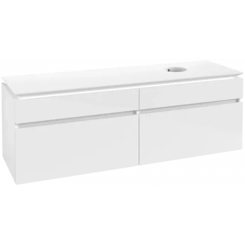 Villeroy & Boch Legato Тумба под раковину, 4 выдвижных ящика, 1600 x 550 x 500 mm, Glossy White / Glossy White B67500DH