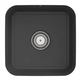 Villeroy & Boch Cisterna 50 Мойка под столешницу, включая Комплект слива с ручным управлением, Крепежный комплект, выкл Керамика, 445 x 445 mm, Graphite CeramicPlus 670301i4