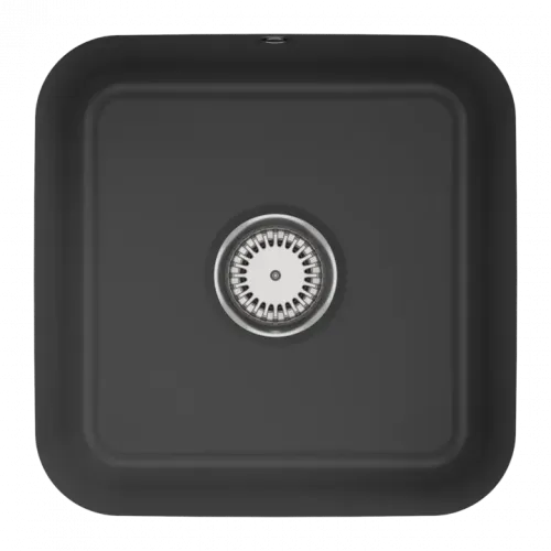 Villeroy & Boch Cisterna 50 Мойка под столешницу, включая Комплект слива с ручным управлением, Крепежный комплект, выкл Керамика, 445 x 445 mm, Graphite CeramicPlus 670301i4