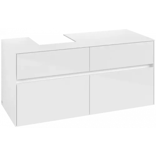 Villeroy & Boch Collaro Тумба под раковину, 4 выдвижных ящика, 1200 x 548 x 500 mm, Glossy White / Glossy White C09800DH