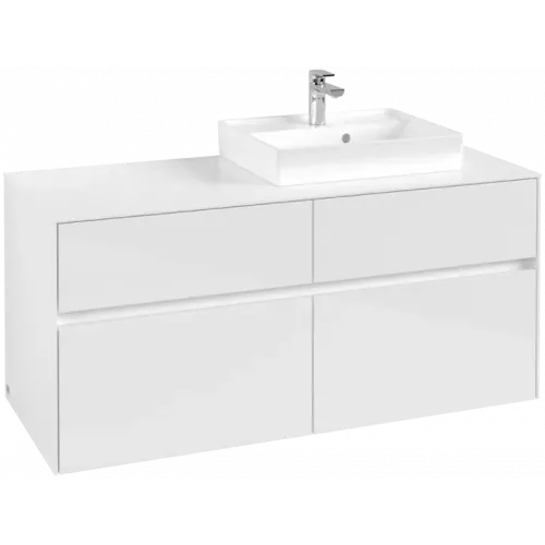 Villeroy & Boch Collaro Тумба под раковину, 4 выдвижных ящика, 1200 x 548 x 500 mm, Glossy White / Glossy White C07200DH