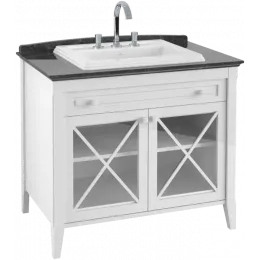 Villeroy & Boch Hommage тумба под раковину с раковиной, 2 двери, 1 выдвижной ящик, 985 x 905 x 620 mm, White Matt Lacquer/Black Marble / White Matt Lacquer/Black Marble 8980A1R1