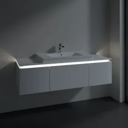 Villeroy & Boch Legato Тумба под раковину, с подсветкой, 3 выдвижных ящика, 1400 x 380 x 500 mm, Glossy White / Glossy White B698L0DH