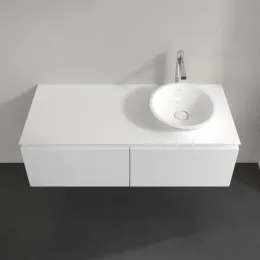 Villeroy & Boch Legato Тумба под раковину, 2 выдвижных ящика, 1200 x 380 x 500 mm, Glossy White / Glossy White B58100DH