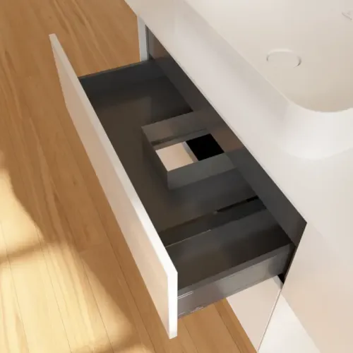 Villeroy & Boch Finion Тумба под раковину, с подсветкой, 3 выдвижных ящика, 1200 x 603 x 501 mm, Glossy White Lacquer / Glossy White Lacquer G691GFGF